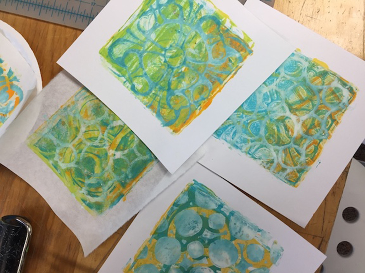 Gelatin Printmaking Waterville Creates